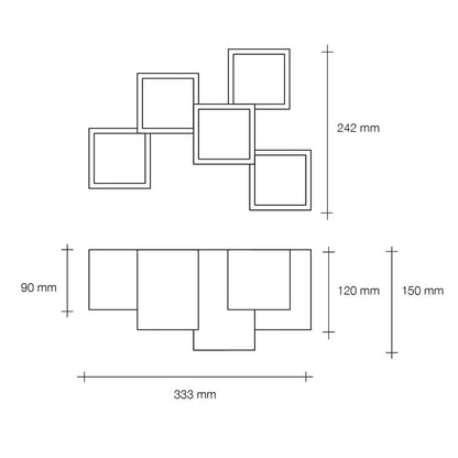 Plafoniera gesso 5 luci gu10 led verniciabile lampada soffitto