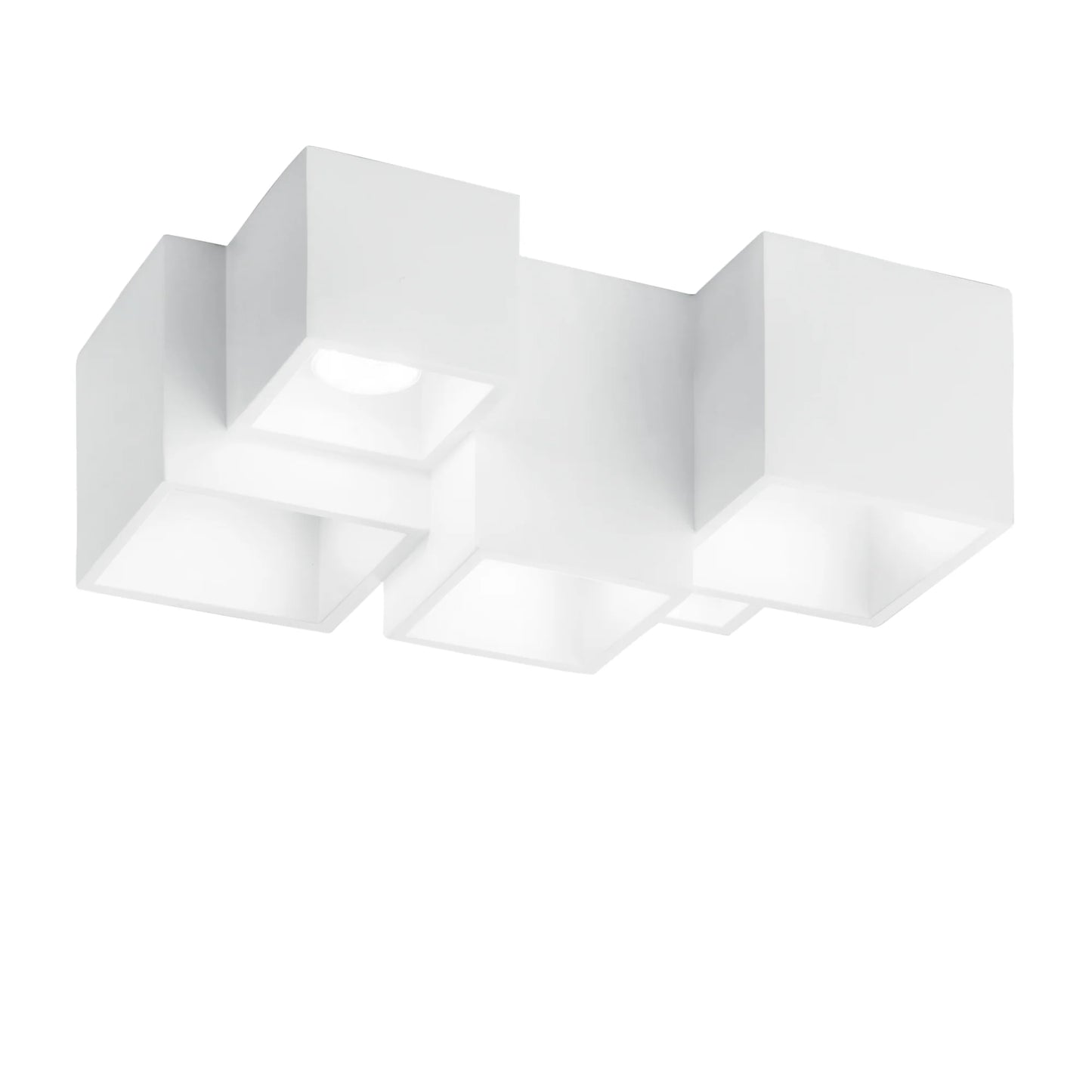 Plafoniera gesso 5 luci gu10 led verniciabile lampada soffitto