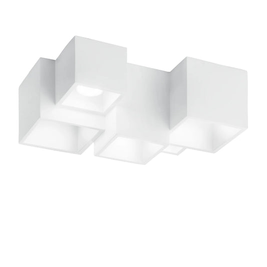 Plafoniera gesso 5 luci gu10 led verniciabile lampada soffitto