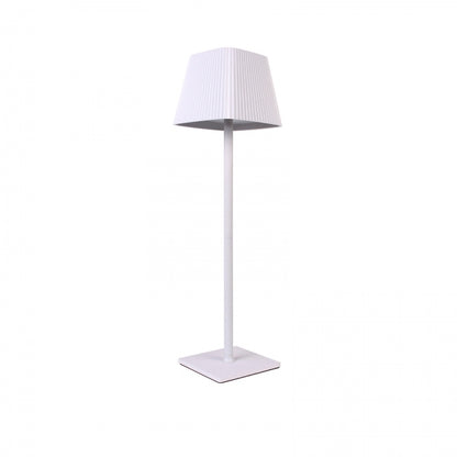 LAMPADA LED DA TAVOLO RICARICABILE CON PARALUME QUADRATO PLISSETTATO USB E SOLARE