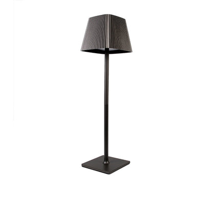 LAMPADA LED DA TAVOLO RICARICABILE CON PARALUME QUADRATO PLISSETTATO USB E SOLARE