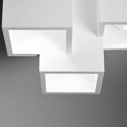 Lampada in gesso da soffitto a 3 cubi lampadario verniciabile supporto per faretti gu10