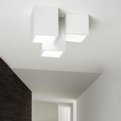 Lampada in gesso da soffitto a 3 cubi lampadario verniciabile supporto per faretti gu10