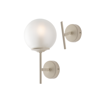 1296/ap APPLIQUE METALLO E SFERA VETRO SATINATO