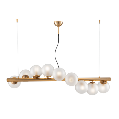 SOSPENSIONE/LAMPADARIO 9 LUCI MODERNO INDUSTRIAL CHIC CON SFERE VETRO