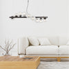 SOSPENSIONE/LAMPADARIO 9 LUCI MODERNO INDUSTRIAL CHIC CON SFERE VETRO