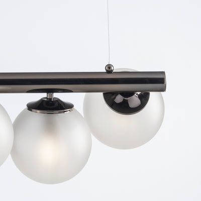 SOSPENSIONE/LAMPADARIO 9 LUCI MODERNO INDUSTRIAL CHIC CON SFERE VETRO