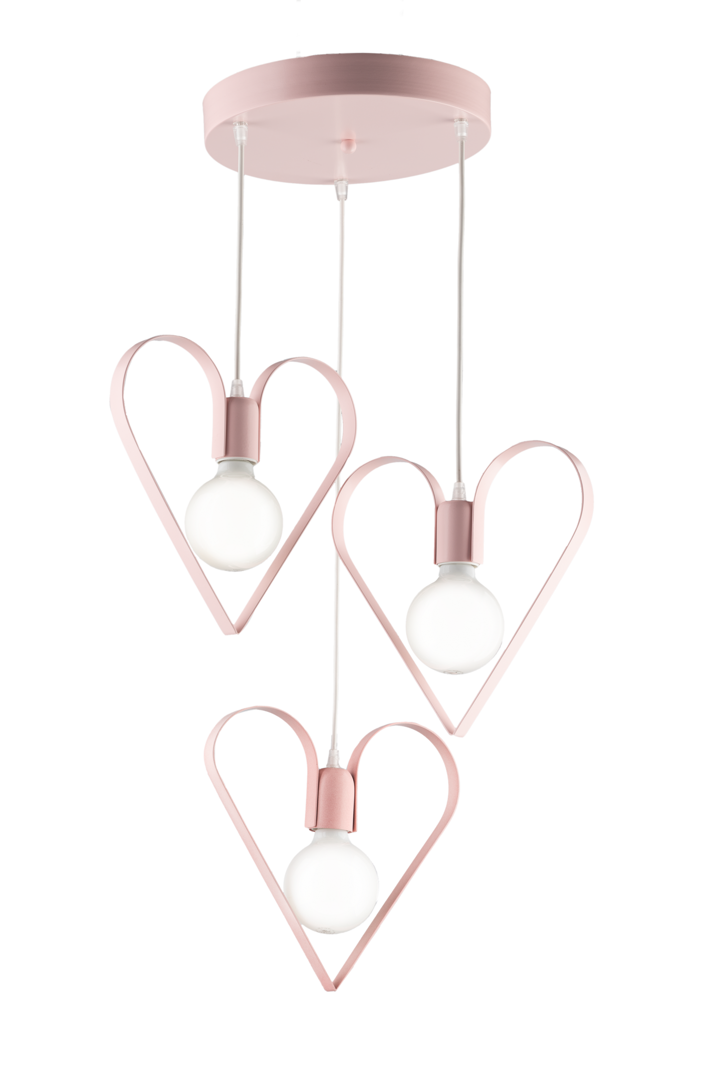 LAMPADARIO SOSPENSIONE 3 LUCI A FORMA DI CUORE