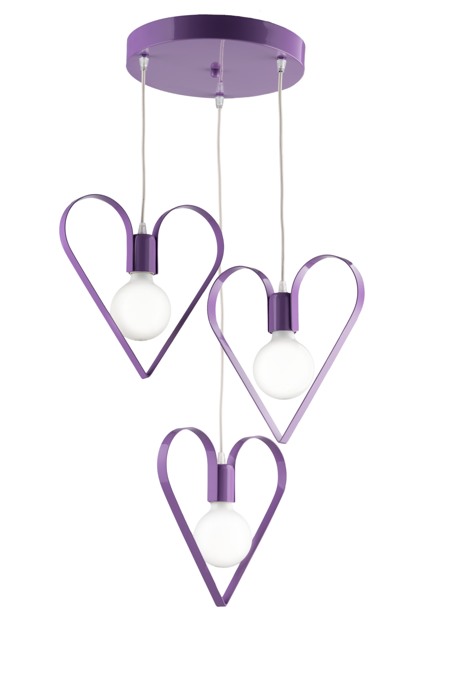 LAMPADARIO SOSPENSIONE 3 LUCI A FORMA DI CUORE