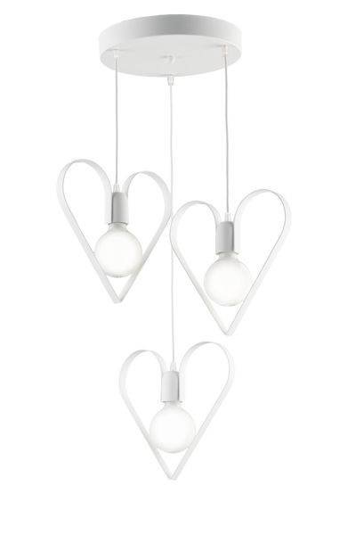 LAMPADARIO SOSPENSIONE 3 LUCI A FORMA DI CUORE