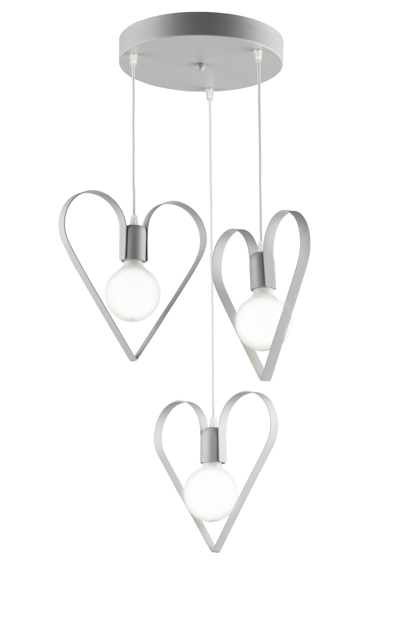 LAMPADARIO SOSPENSIONE 3 LUCI A FORMA DI CUORE