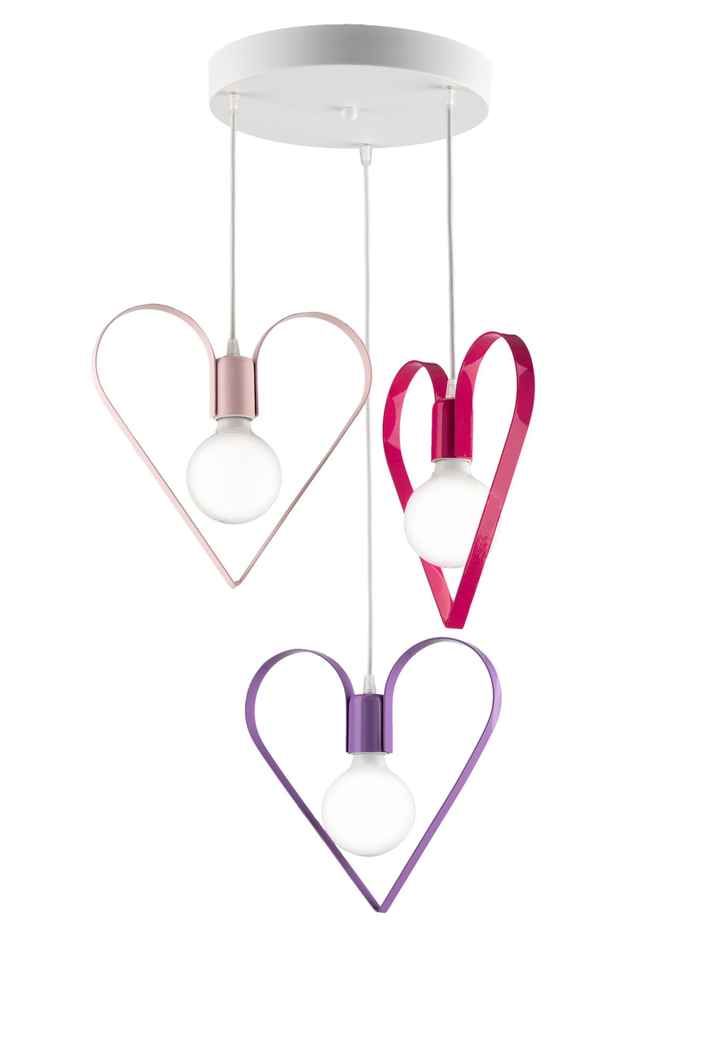 LAMPADARIO SOSPENSIONE 3 LUCI A FORMA DI CUORE