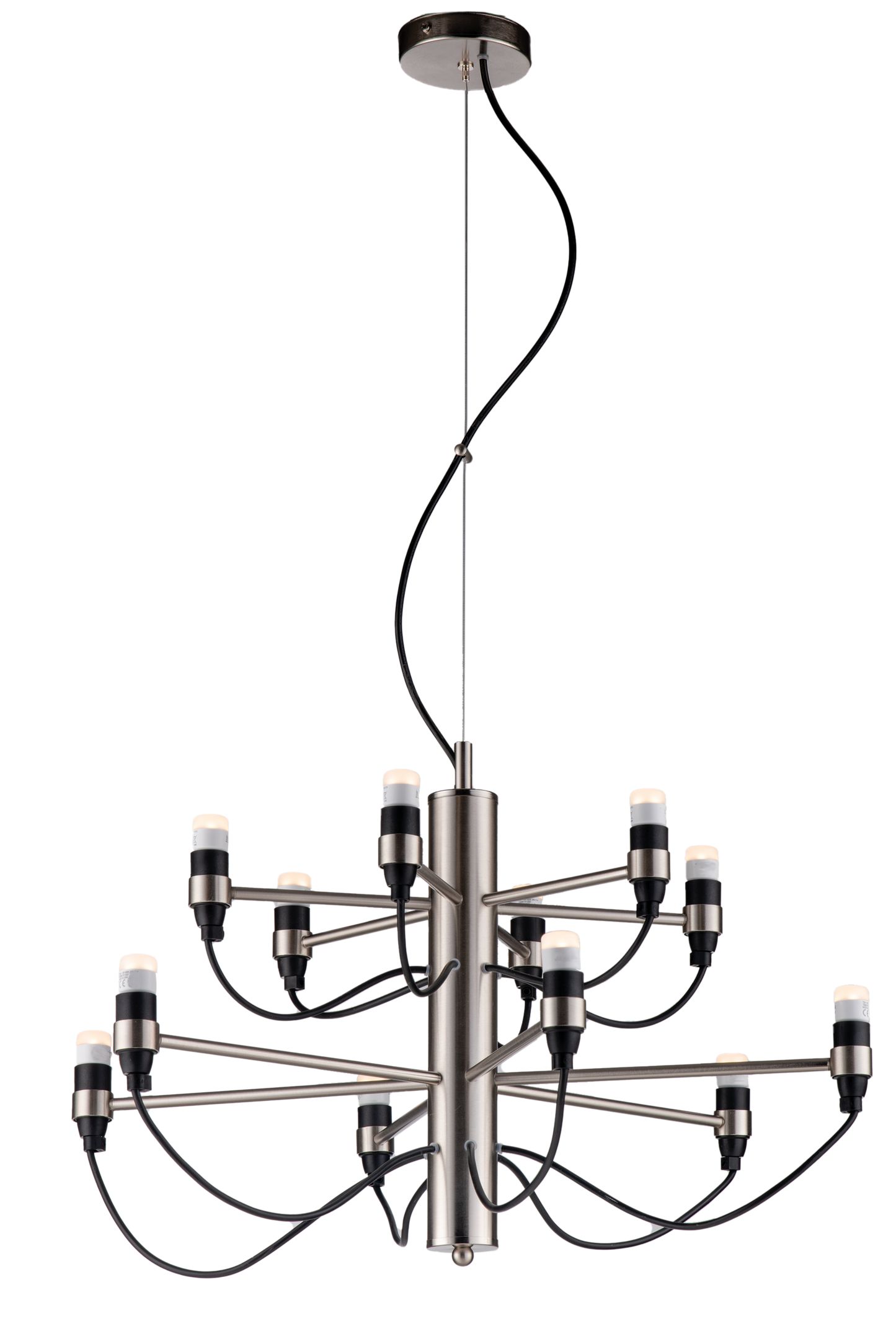 LAMPADARIO 12 LED IN METALLO MODERNO CONTEMPORANEO