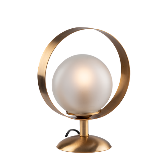 LUME MODERNO CON CERCHIO METALLO E SFERA VETRO SHABBY CHIC