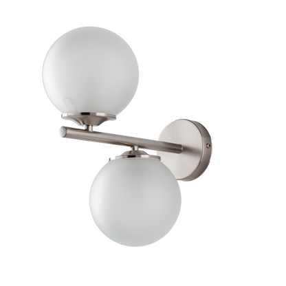 MODERN WALL LIGHT IN METAL AND GLASS SPHERES