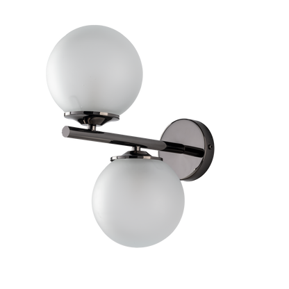 MODERN WALL LIGHT IN METAL AND GLASS SPHERES